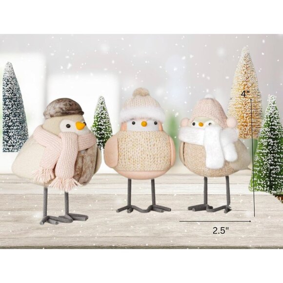 Target Wondershop  featherly friends Snowy Whites 3 pc Bird set - Picture 3 of 4